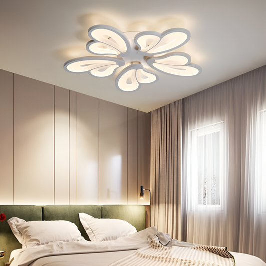 Lampadario LED con telecomando BLOSSOM 95W, 5 Petali, Luce Fredda/Calda/Neutra 3000K/4000K/6000K, Dimmerabile, Lampadari LED con Telecomando Bianco, Metallo e Acrilico Titolo predefinito Alessandro Design