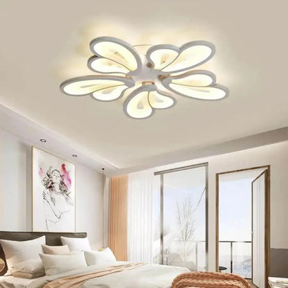 Lampadario LED con telecomando BLOSSOM 95W, 5 Petali, Luce Fredda/Calda/Neutra 3000K/4000K/6000K, Dimmerabile, Lampadari LED con Telecomando Bianco, Metallo e Acrilico Titolo predefinito Alessandro Design