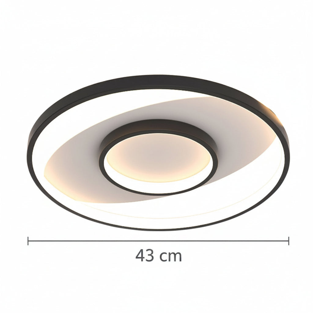 Lampadario LED con telecomando FIGURATO, 63W, 3 Cerchi, Luce Fredda/Calda/Neutra, Dimmerabile, Nero Lampadari LED con Telecomando Titolo predefinito Alessandro Design