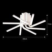 Lampadario LED con telecomando IBANE, 8 sorgenti, 3000K/4000K/6000K, 128W, Metallo e Silicone, Bianco