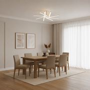 Lampadario LED con telecomando IBANE, 8 sorgenti, 3000K/4000K/6000K, 144W, Metallo e Silicone, Bianco