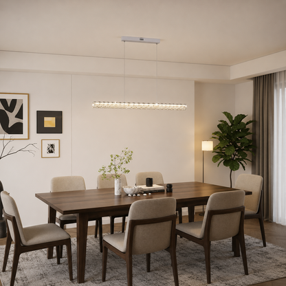 KANGNING Lampadario LED con telecomando, 3000K/4000K/6000K, 120W, metallo e acrilico, bianco