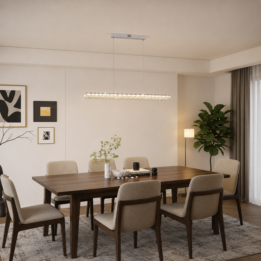 KANGNING Lampadario LED con telecomando, 3000K/4000K/6000K, 120W, metallo e acrilico, bianco