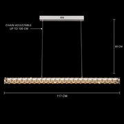 KANGNING Lampadario LED con telecomando, 3000K/4000K/6000K, 120W, metallo e acrilico, bianco