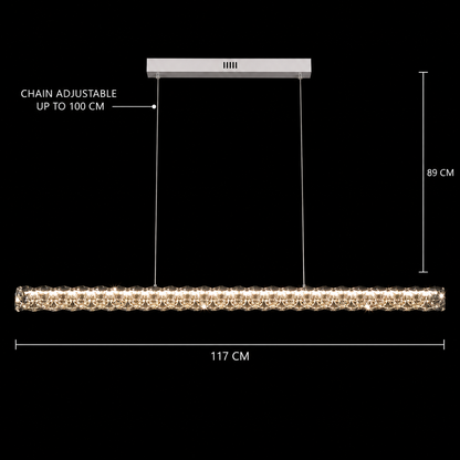 KANGNING Lampadario LED con telecomando, 3000K/4000K/6000K, 120W, metallo e acrilico, bianco