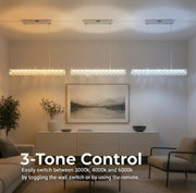 KANGNING Lampadario LED con telecomando, 3000K/4000K/6000K, 120W, metallo e acrilico, bianco