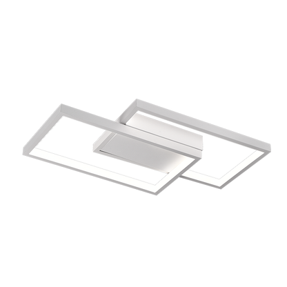 Lampadario a LED con telecomando LANDYN 37W, 2 Quadrati, Luce Fredda/Calda/Neutra, Dimmerabile, Lampadario a LED Bianco con telecomando Titolo predefinito Alessandro Design
