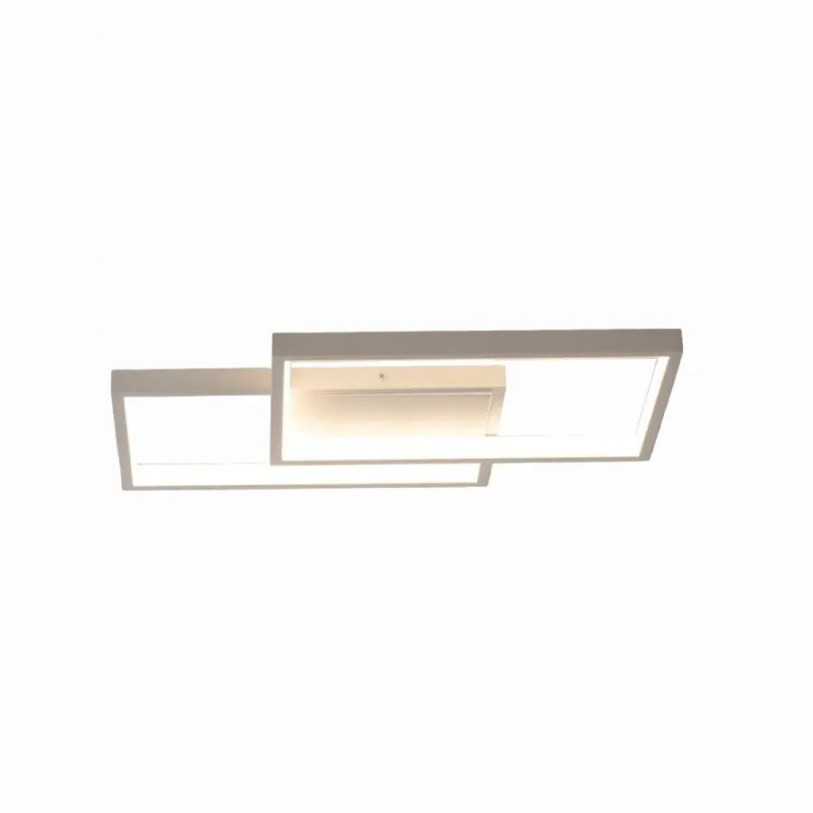 Lampadario a LED con telecomando LANDYN 37W, 2 Quadrati, Luce Fredda/Calda/Neutra, Dimmerabile, Lampadario a LED Bianco con telecomando Titolo predefinito Alessandro Design