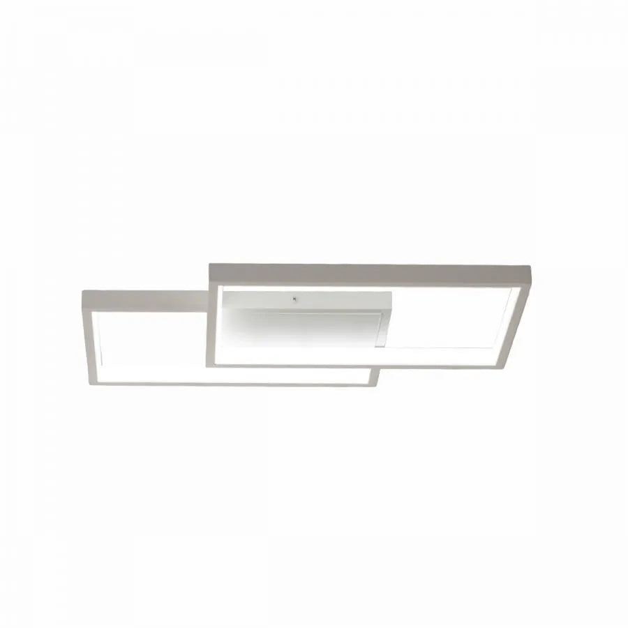 Lampadario a LED con telecomando LANDYN 37W, 2 Quadrati, Luce Fredda/Calda/Neutra, Dimmerabile, Lampadario a LED Bianco con telecomando Titolo predefinito Alessandro Design