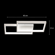 Lampadario LED con telecomando LANDYN 37W, 2 Quadrati, Luce Fredda/Calda/Neutra, Dimmerabile, Bianco