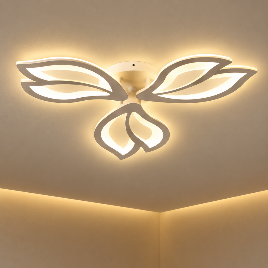 Lampadario LED con telecomando LILY 40W, 3 Elementi, Luce Fredda/Calda/Neutra, Dimmerabile, Bianco