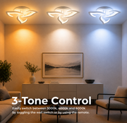 Lampadario LED con telecomando LOTUS 32W, 3 Petali, Luce Fredda/Calda/Neutra, Dimmerabile, Bianco