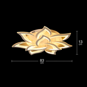 Lustra LED cu telecomanda LOTUS 91W, 9 Petale, lumina Rece/Calda/Neutra, Dimabila, Alb