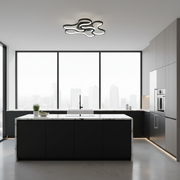 Lampadario LED con telecomando ORMS Eleganza, 3000K/4000K/6000K, 126W, Metallo e Plastica, Nero
