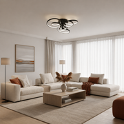 Lampadario LED con telecomando ORMS Magno, 3000K/4000K/6000K, 146W, Metallo e Plastica, Nero