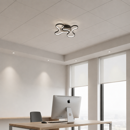 Lampadario LED con telecomando ORMS Nobile, 3000K/4000K/6000K, 84W, Metallo e Plastica, Nero