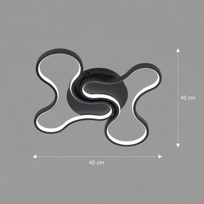 Lampadario LED con telecomando ORMS Nobile, 3000K/4000K/6000K, 84W, Metallo e Plastica, Nero