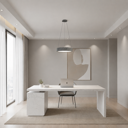 Lampadario LED con telecomando SCHECTE, 3000K/4000K/6000K, 70W, Metallo e plastica, Grigio