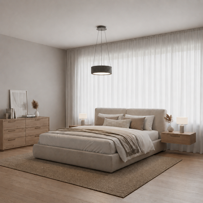 Lampadario LED con telecomando SCHECTE, 3000K/4000K/6000K, 70W, Metallo e plastica, Grigio