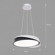 Lampadario LED con telecomando SCHECTE, 3000K/4000K/6000K, 96W, Metallo e Plastica, Bianco+Nero