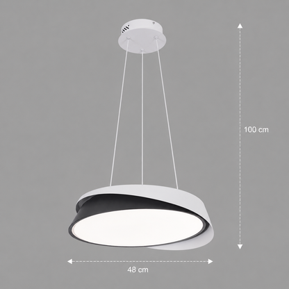 Lampadario LED con telecomando SCHECTE, 3000K/4000K/6000K, 96W, Metallo e Plastica, Bianco+Nero