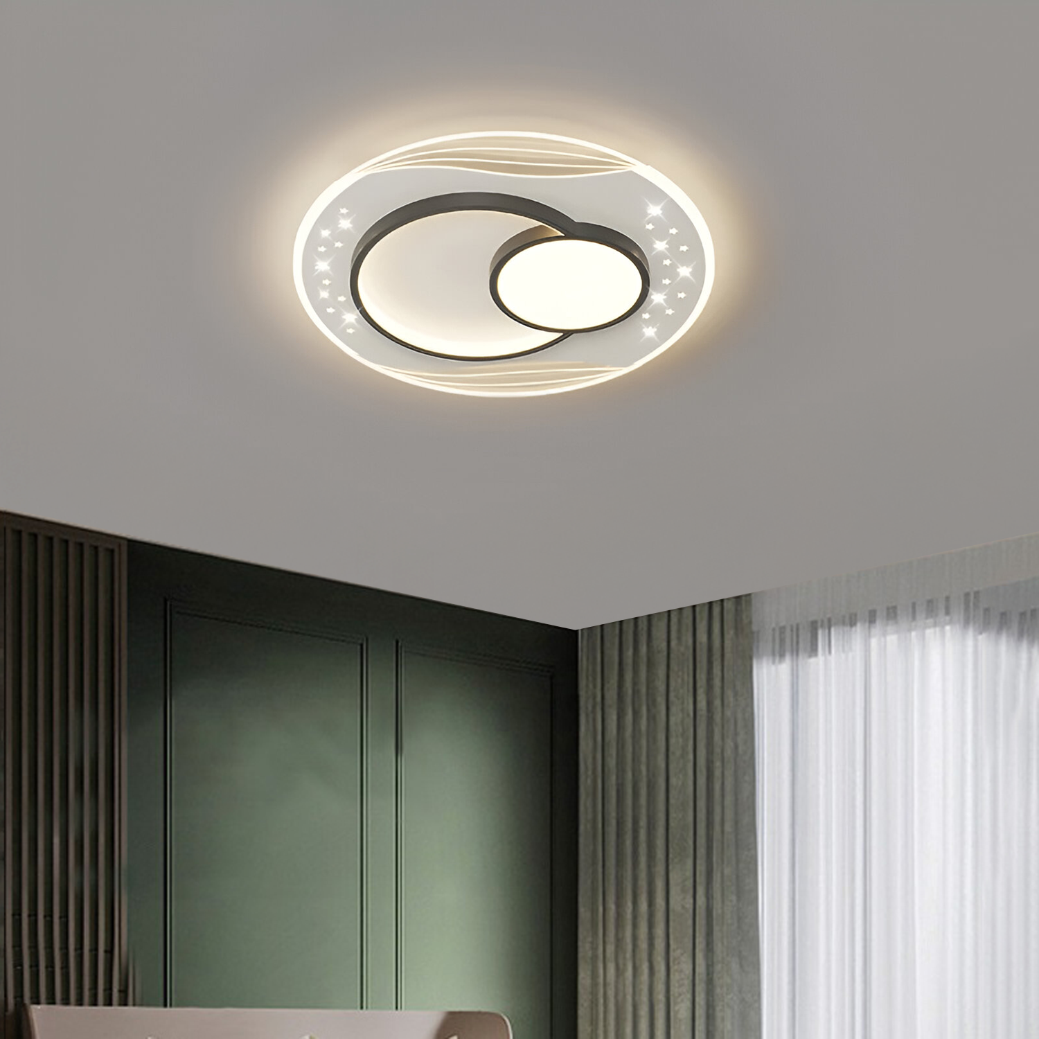Lampadario a LED con telecomando SERPENTA 51W, Rotondo, Luce Fredda/Calda/Neutra, Dimmerabile, Nero Lampadari a LED con telecomando Titolo predefinito Alessandro Design