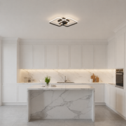 Lampadario LED con telecomando SOLA, 2 sorgenti, 3000K/4000K/6000K, 108W, Metallo e Silicone, Nero