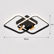 Lampadario LED con telecomando SOLA, 2 sorgenti, 3000K/4000K/6000K, 108W, Metallo e Silicone, Nero