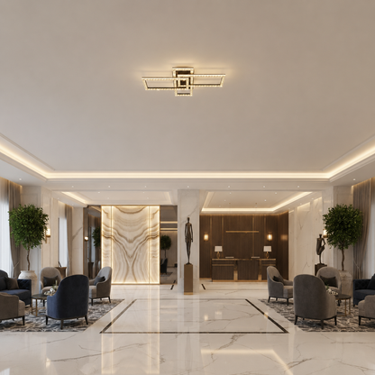 SUKING Lampadario LED con telecomando, 3 sorgenti, 3000K/4000K/6000K, 120W, Metallo e Acrilico, Nero