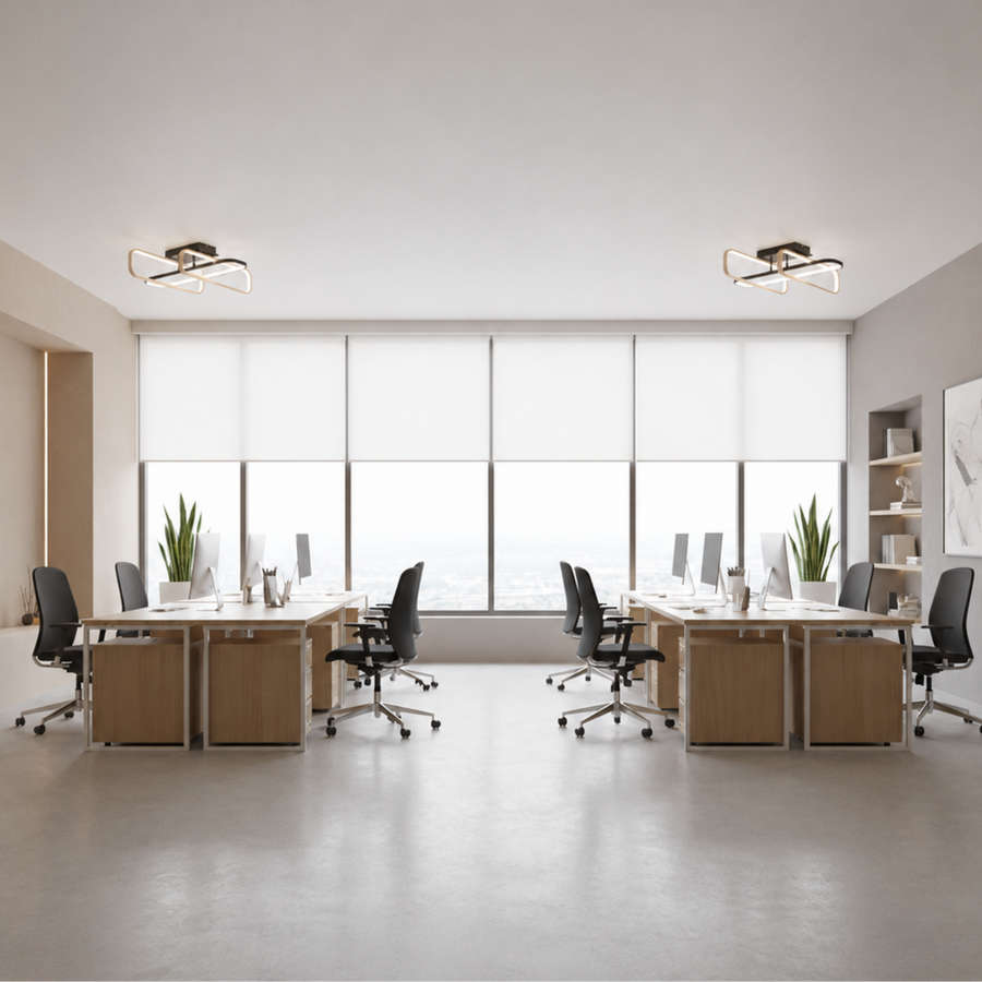 TRANBERG Lampadario LED con telecomando, 3 sorgenti (1 nera+2 oro), 3000K/4000K/6000K, 144W, Metallo e Plastica, Nero