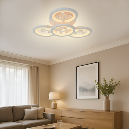 Lustra LED cu telecomanda si cristal DAISY 53W, 4 Elemente, lumina Rece/Calda/Neutra, Dimabila, Alb Lustre LED cu Telecomanda Default Title Alessandro Design