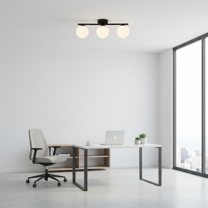 Lampadario in cristallo ORI, 46 cm, 3xG9, Globi, Nero