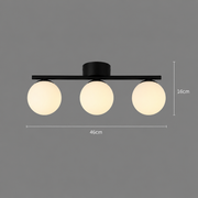 Lampadario in cristallo ORI, 46 cm, 3xG9, Globi, Nero