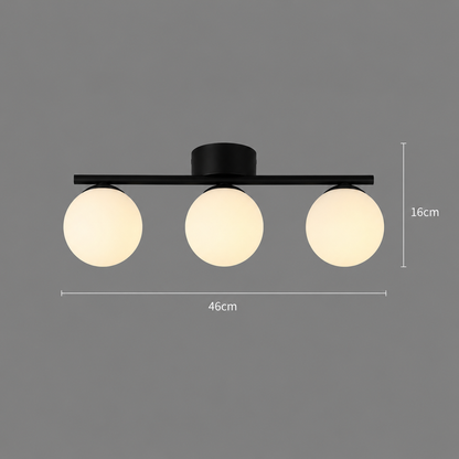 Lampadario in cristallo ORI, 46 cm, 3xG9, Globi, Nero