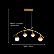 Lustra LED suspendata PAAMIUT 34W, 4 surse de lumină, lumina Rece/Calda/Neutra, Auriu, Inaltime Reglabila