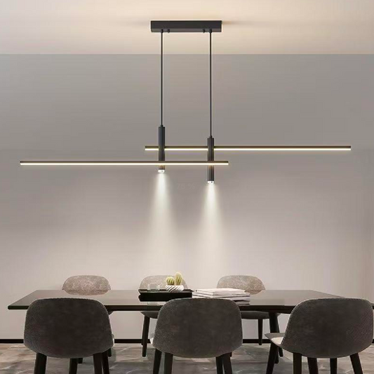 Lampadario a sospensione LED RINA 50W, Lineare, Luce Fredda/Calda/Neutra, Nero, Altezza Regolabile Lampadari Moderni Titolo predefinito Alessandro Design