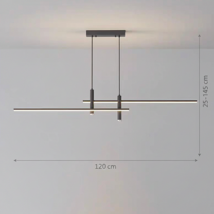 Lampadario a sospensione LED RINA 50W, Lineare, Luce Fredda/Calda/Neutra, Nero, Altezza Regolabile Lampadari Moderni Titolo predefinito Alessandro Design