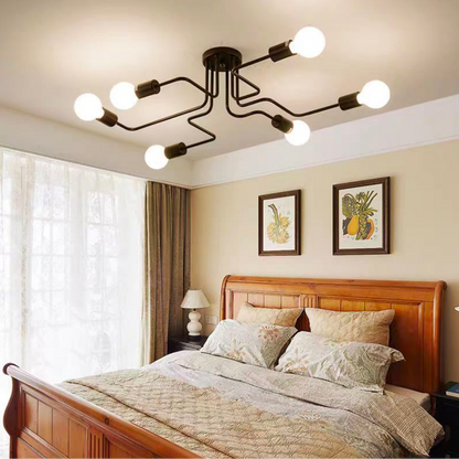 Lampadario MODERNIST Hexa 6, 6x E27, Nero, Design Moderno