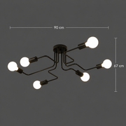 Lampadario MODERNIST Hexa 6, 6x E27, Nero, Design Moderno