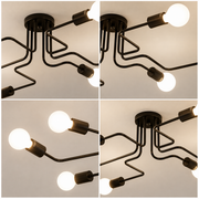 Lampadario MODERNIST Hexa 6, 6x E27, Nero, Design Moderno