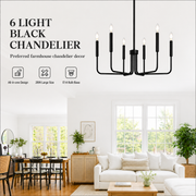 Lustra Metalic AVANT, tip Pendul cu brate, D63 cm Rotunda, 6xE14, Negru