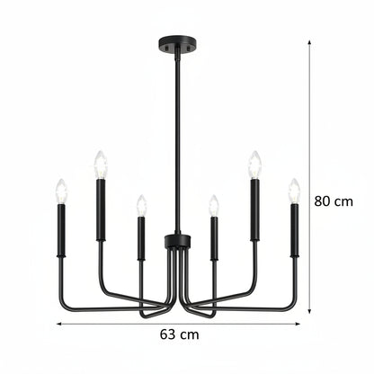 Lustra Metalic AVANT, tip Pendul cu brate, D63 cm Rotunda, 6xE14, Negru Lustre Industrial Default Title Alessandro Design
