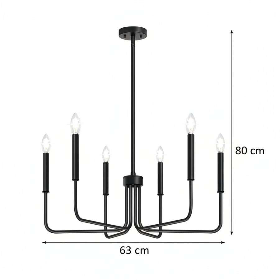 Lustra Metalic AVANT, tip Pendul cu brate, D63 cm Rotunda, 6xE14, Negru Lustre Industrial Default Title Alessandro Design