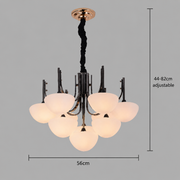 Lustra Suspendata NUKUS Magno, 10 x G9, Diametru 56cm, Metal, Negru, Inaltime Reglabila