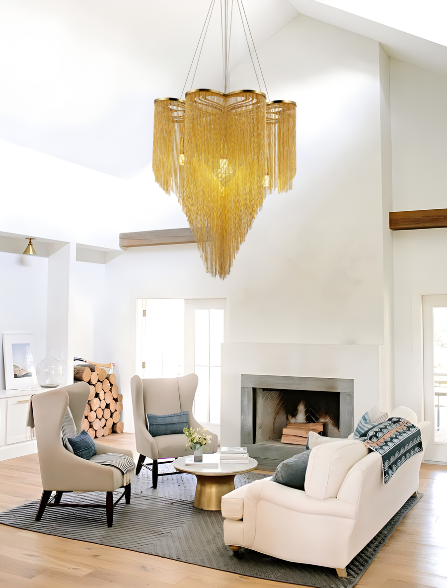 Candelabro MD9021 6xG9, Diametro 50cm, Oro, Metallo Candelabro Moderno Titolo predefinito Alessandro Design