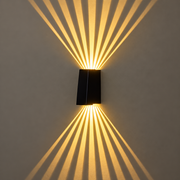 CALMO Lampada da parete a LED da esterno, 8W, Luce calda, IP65, Alluminio, Nero
