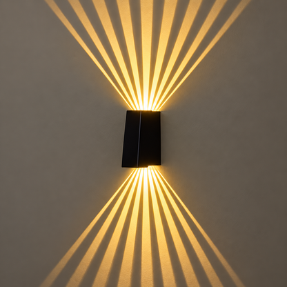 CALMO Lampada da parete a LED da esterno, 8W, Luce calda, IP65, Alluminio, Nero