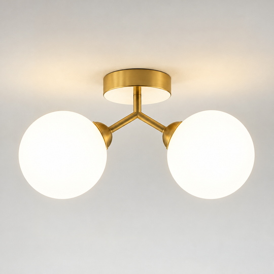 Lampadario moderno ORBS, 31 cm, 2xG9, globi, oro