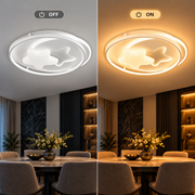 Lustra LED cu telecomanda ASTERA, Forma Corpuri Ceresti, 87W, lumina Rece/Calda/Neutra, Dimabila, Alb