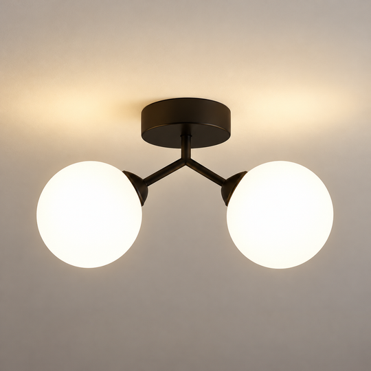Lampadario in cristallo ORBS, 31 cm, 2xG9, Globi, Nero